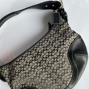 Vintage Coach Canvas Hobo Shoulder Bag